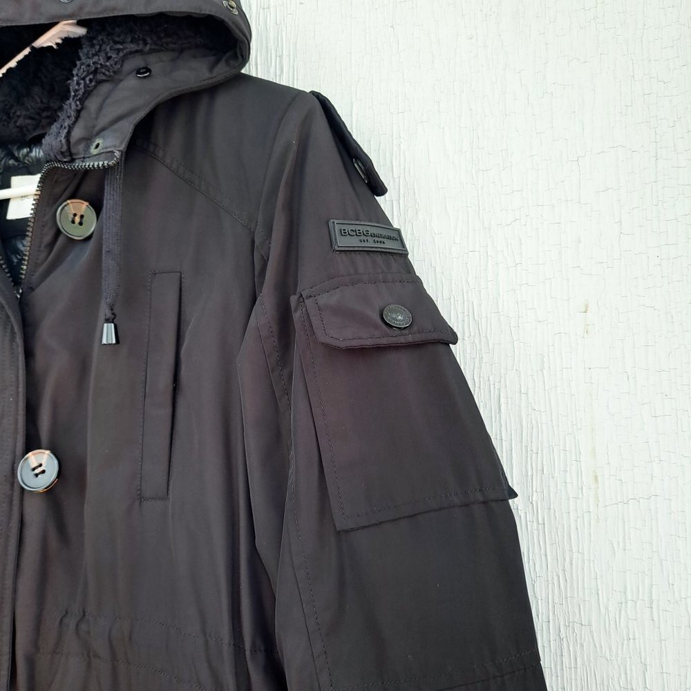 BCBGeneration‎ Black Parka Winter Coat Anorak Medium - Picture 2 of 6